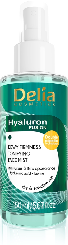 Тонизирующий спрей для лица Hyaluron Fusion с укрепляющим эффектом Delia Cosmetics, 150 мл
Тонизирующий спрей для лица Hyaluron Fusion с укрепляющим эффектом Delia Cosmetics, 150 мл