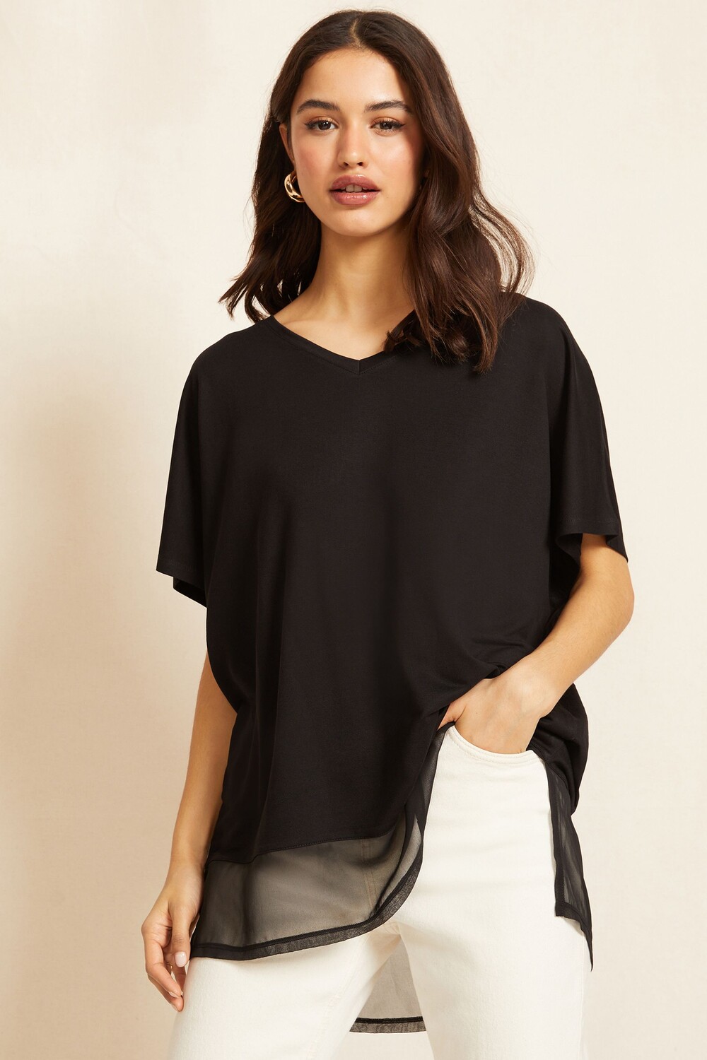 Туника с короткими рукавами и V-образным вырезом Friends Like These, черный
Туника с короткими рукавами и V-образным вырезом Friends Like These, черный