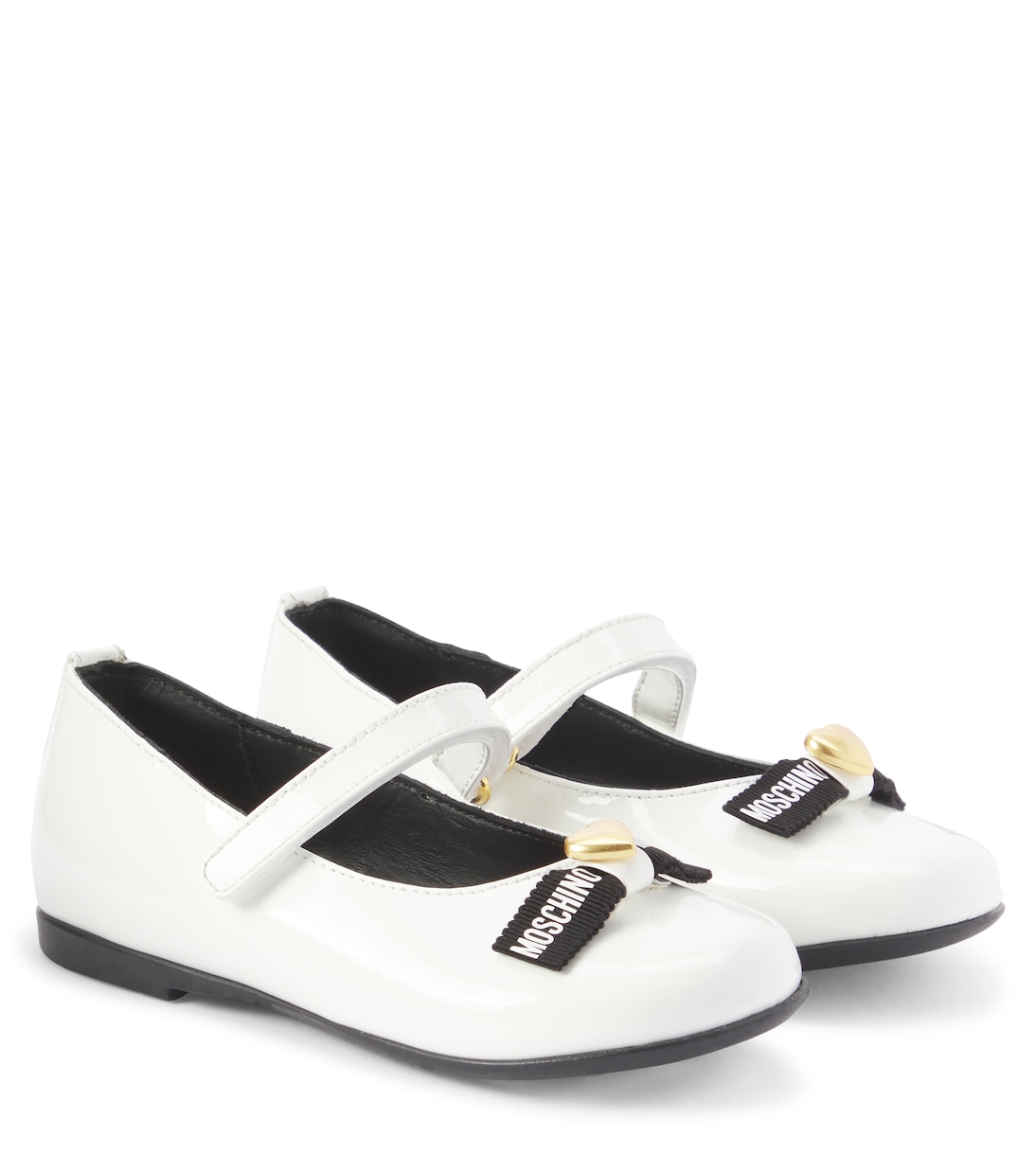 Балетки из лакированной кожи Moschino Kids, белый
Балетки из лакированной кожи Moschino Kids, белый