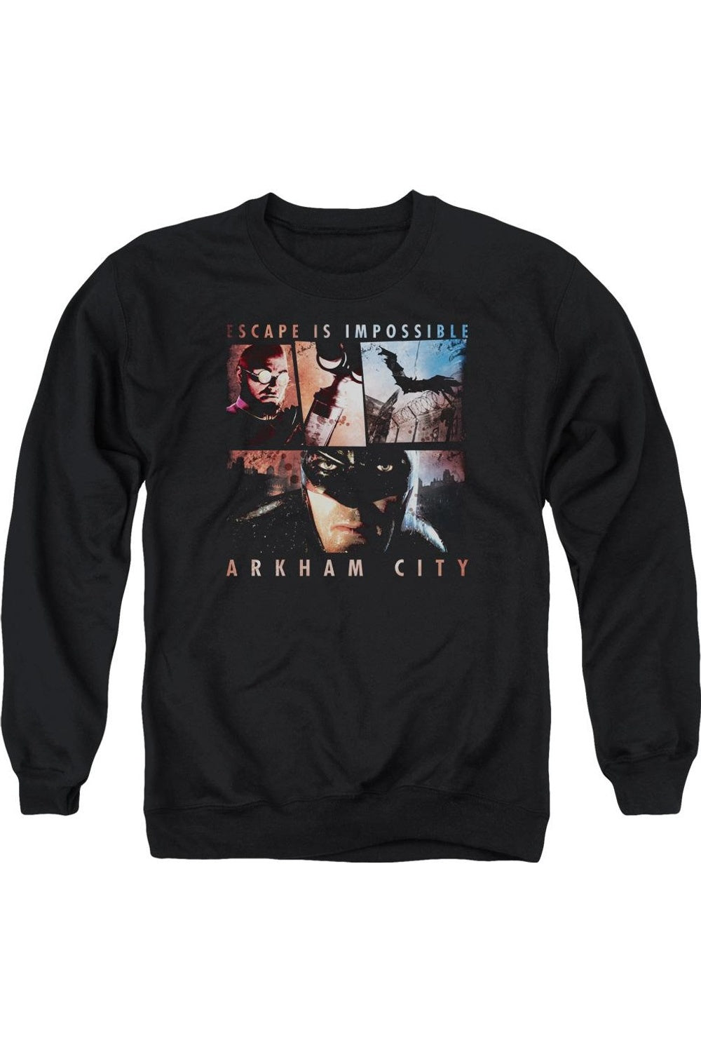 Толстовка Batman Arkham City Escape Is Impossible для взрослых с круглым вырезом Gildan, черный
Толстовка Batman Arkham City Escape Is Impossible для взрослых с круглым вырезом Gildan, черный