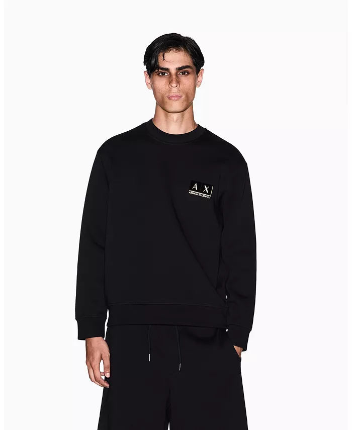 Мужская толстовка с круглым вырезом и золотым логотипом по центру груди A|X Armani Exchange
Мужская толстовка с круглым вырезом и золотым логотипом по центру груди A|X Armani Exchange