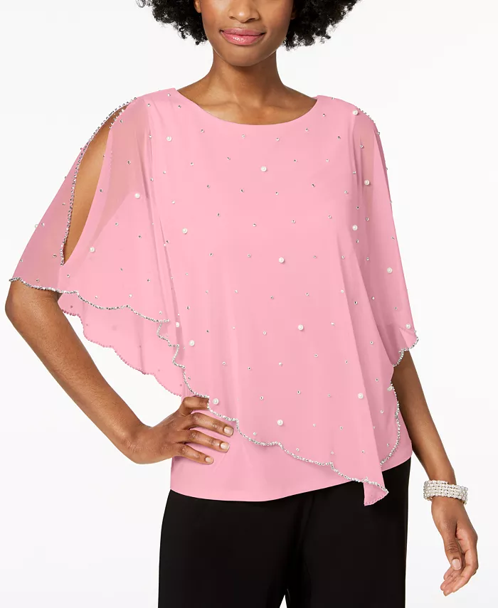 Топ с асимметричной декоративной накладкой MSK, розовый
Топ с асимметричной декоративной накладкой MSK, розовый