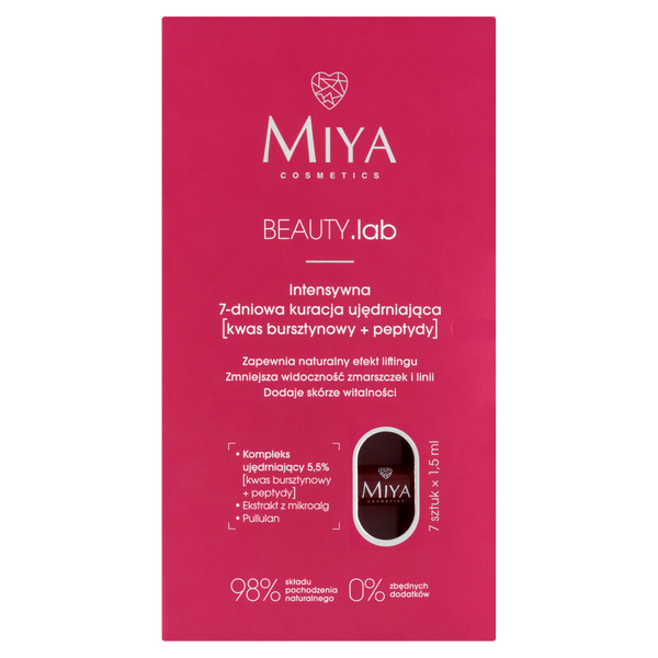 Интенсивный 7-дневный укрепляющий уход для лица, 7x1,5 мл Miya Cosmetics Beauty.Lab
Интенсивный 7-дневный укрепляющий уход для лица, 7x1,5 мл Miya Cosmetics Beauty.Lab