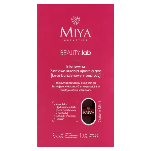 Интенсивный 7-дневный укрепляющий уход для лица, 7x1,5 мл Miya Cosmetics Beauty.Lab
Интенсивный 7-дневный укрепляющий уход для лица, 7x1,5 мл Miya Cosmetics Beauty.Lab
