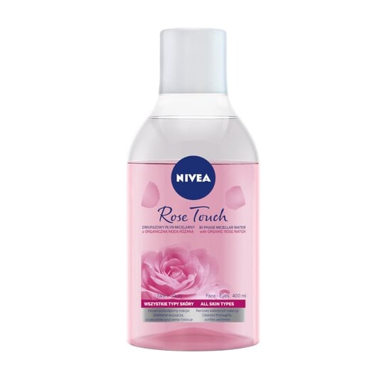 Двухфазная мицеллярная жидкость с органической розовой водой 400мл Nivea, Rose Touch
Двухфазная мицеллярная жидкость с органической розовой водой 400мл Nivea, Rose Touch