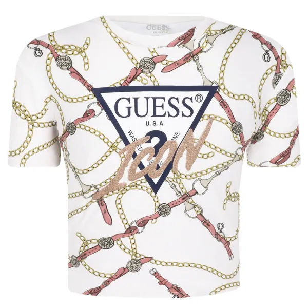 Укороченная футболка Guess, белый
Укороченная футболка Guess, белый