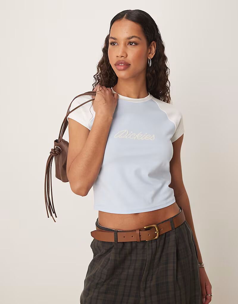 Детская футболка реглан с логотипом Western Rope Dickies светло-голубого и бежевого цветов
Детская футболка реглан с логотипом Western Rope Dickies светло-голубого и бежевого цветов