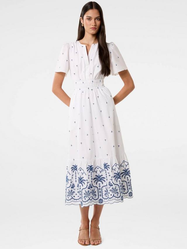 Вышитое миди-платье Eleanor Forever New, White/Blue
Вышитое миди-платье Eleanor Forever New, White/Blue