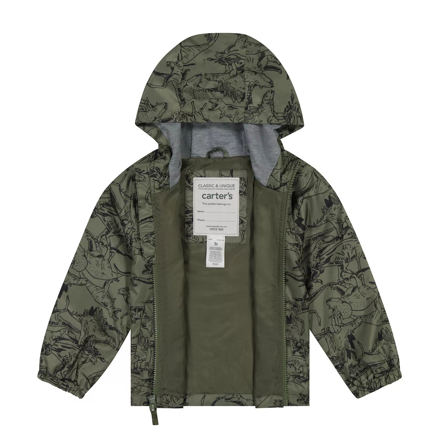 Ветровка с капюшоном и подкладкой из динозавров Carter's для маленьких мальчиков Carter's
Ветровка с капюшоном и подкладкой из динозавров Carter's для маленьких мальчиков Carter's