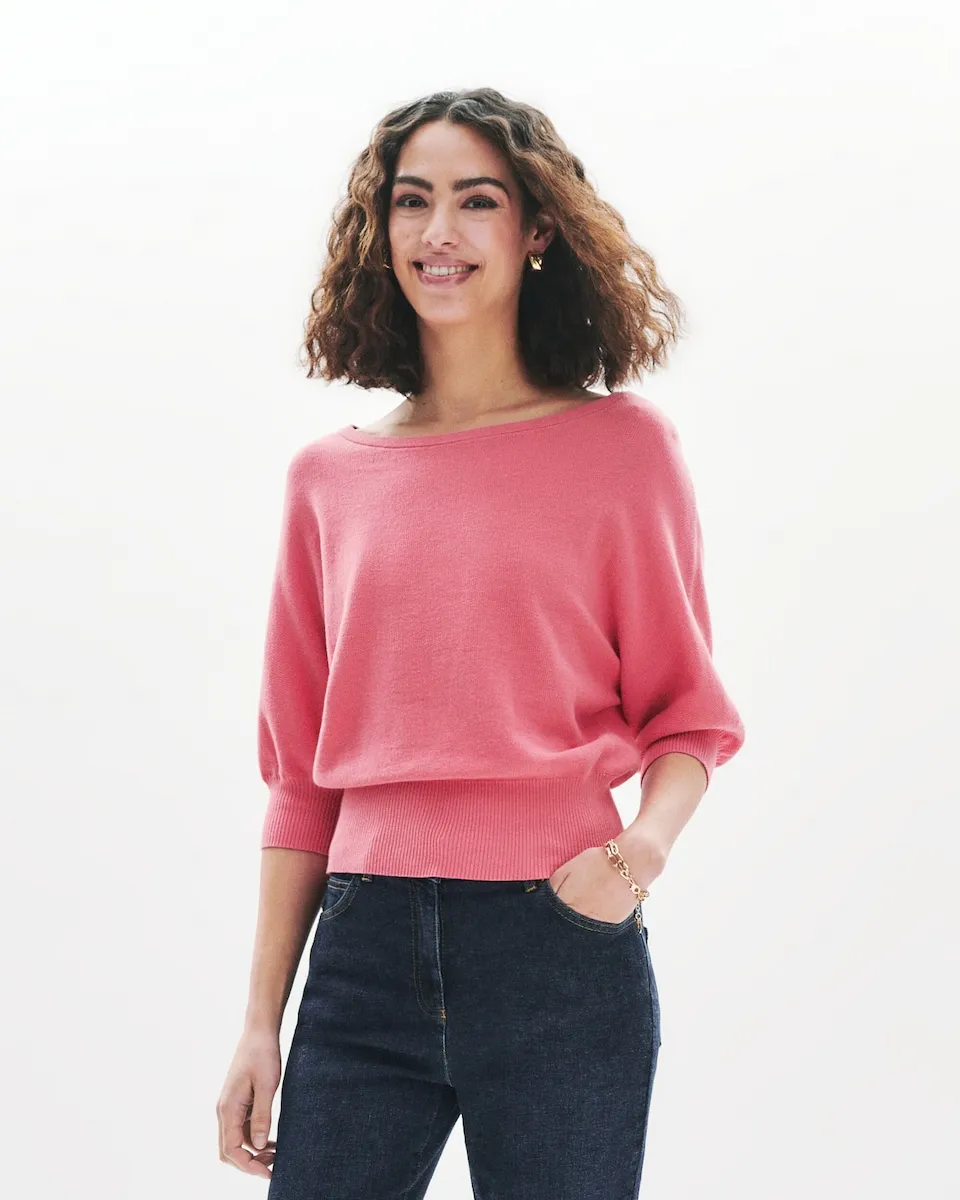 Женский свитер с вырезом лодочкой и французскими рукавами Caroll, розовый
Женский свитер с вырезом лодочкой и французскими рукавами Caroll, розовый