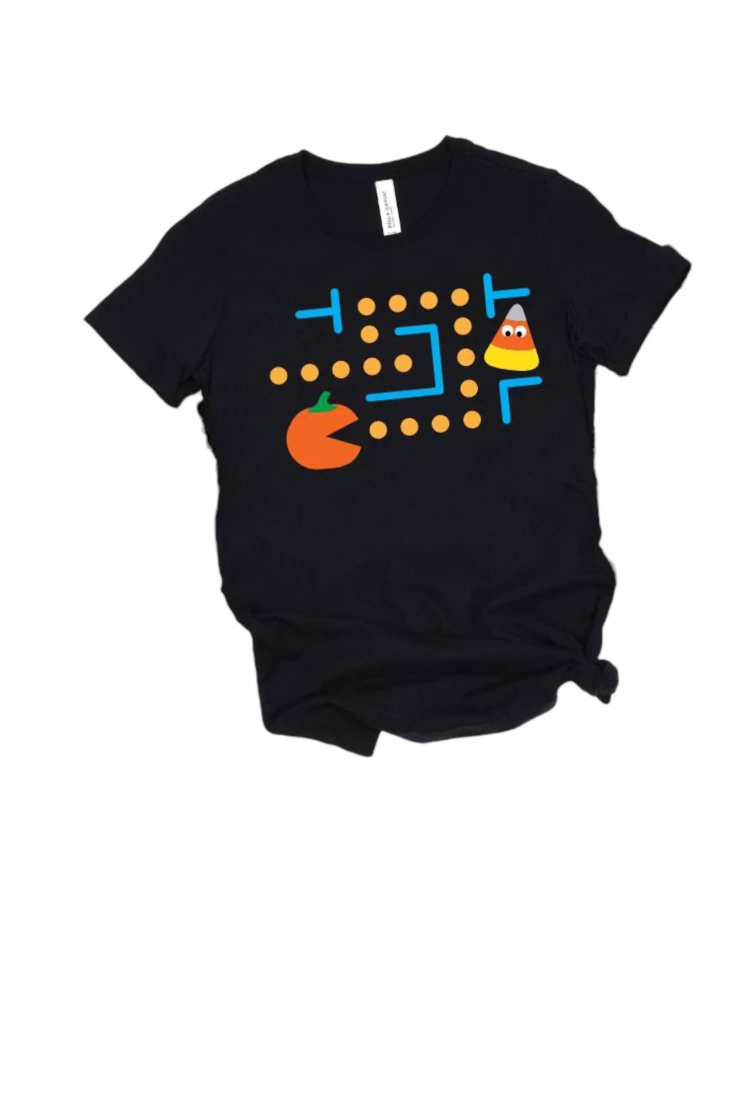 Женская футболка Candy Corn Muncher в черном цвете 123 Amore 
Женская футболка Candy Corn Muncher в черном цвете 123 Amore