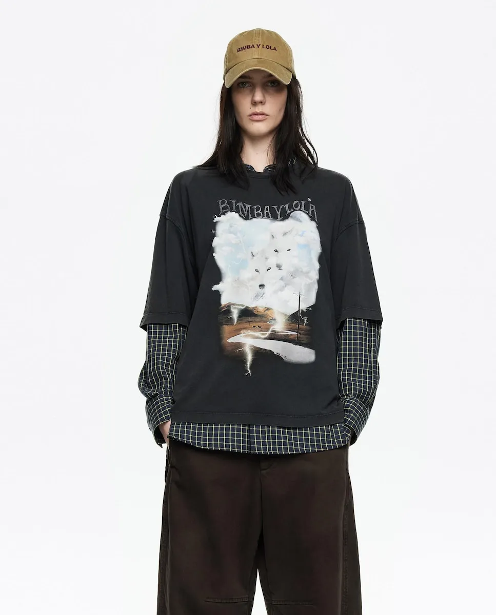 Женская футболка с логотипом волков Bimba y Lola, черный
Женская футболка с логотипом волков Bimba y Lola, черный