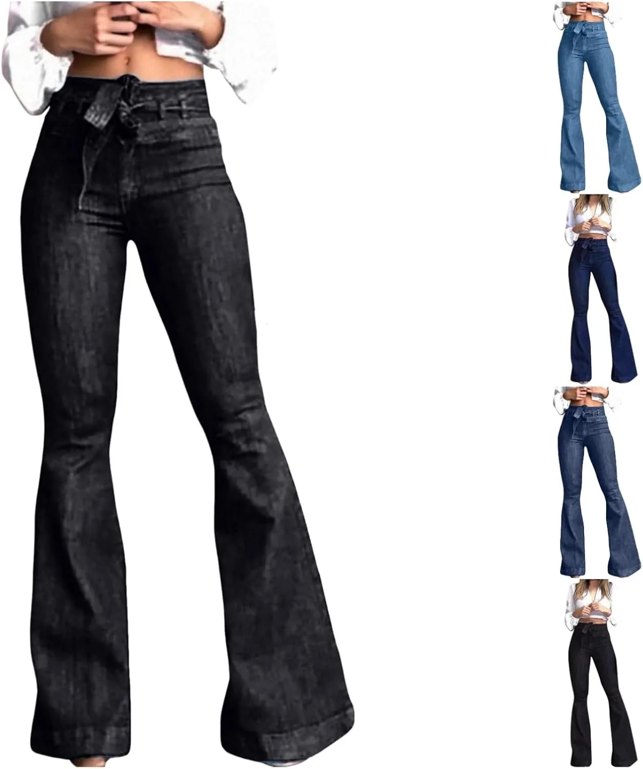 Джинсы JiXiang High Waisted Wide Leg для женщин с поясом-бантом
Джинсы JiXiang High Waisted Wide Leg для женщин с поясом-бантом
