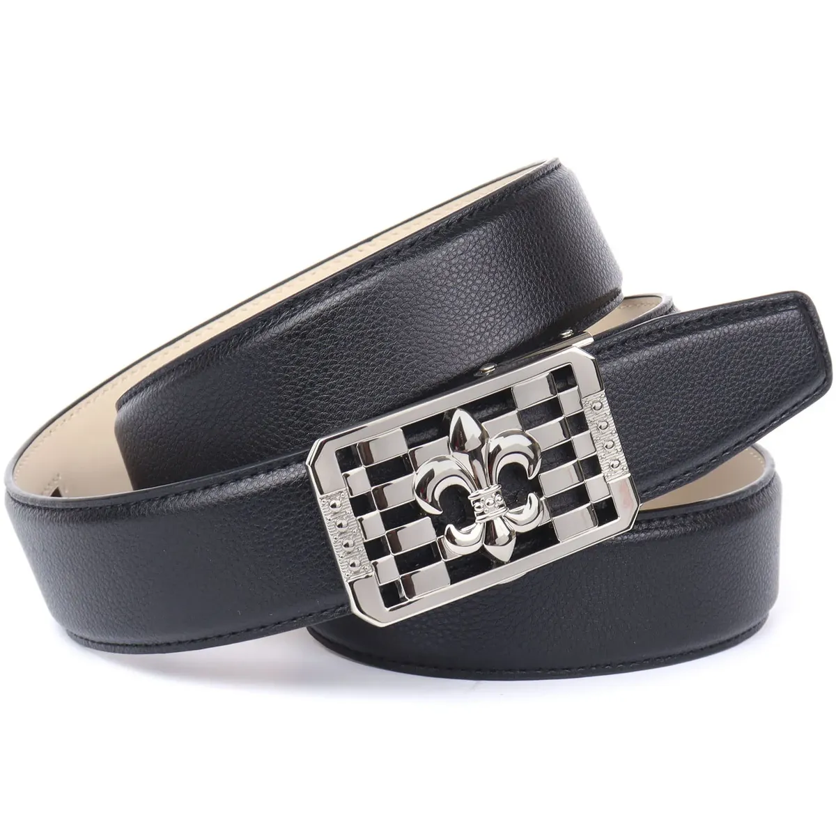 Кожаный ремень Anthoni Crown, застежка с мотивом лилии, черный
Кожаный ремень Anthoni Crown, застежка с мотивом лилии, черный