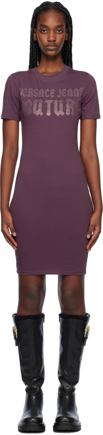 Футболка с готическим логотипом, мини-платье Versace Jeans Couture, фиолетовый
Футболка с готическим логотипом, мини-платье Versace Jeans Couture, фиолетовый