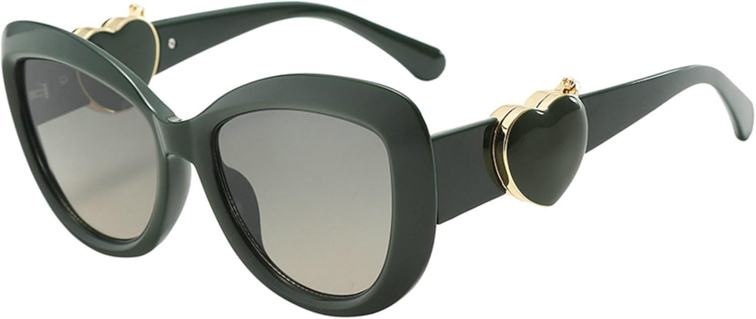 Модные солнцезащитные очки большого размера «кошачий глаз» для женщин и мужчин, стильные солнцезащитные очки в форме сердца с защитой от УФ-излучения UV400 mincl, Green Gray
Модные солнцезащитные очки большого размера «кошачий глаз» для женщин и мужчин, стильные солнцезащитные очки в форме сердца с защитой от УФ-излучения UV400 mincl, Green Gray