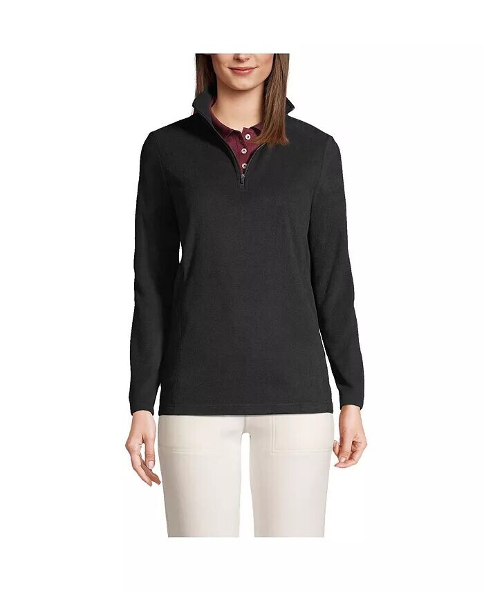 Женский флисовый пуловер с молнией на четверть Thermacheck 100 Lands' End, черный
Женский флисовый пуловер с молнией на четверть Thermacheck 100 Lands' End, черный