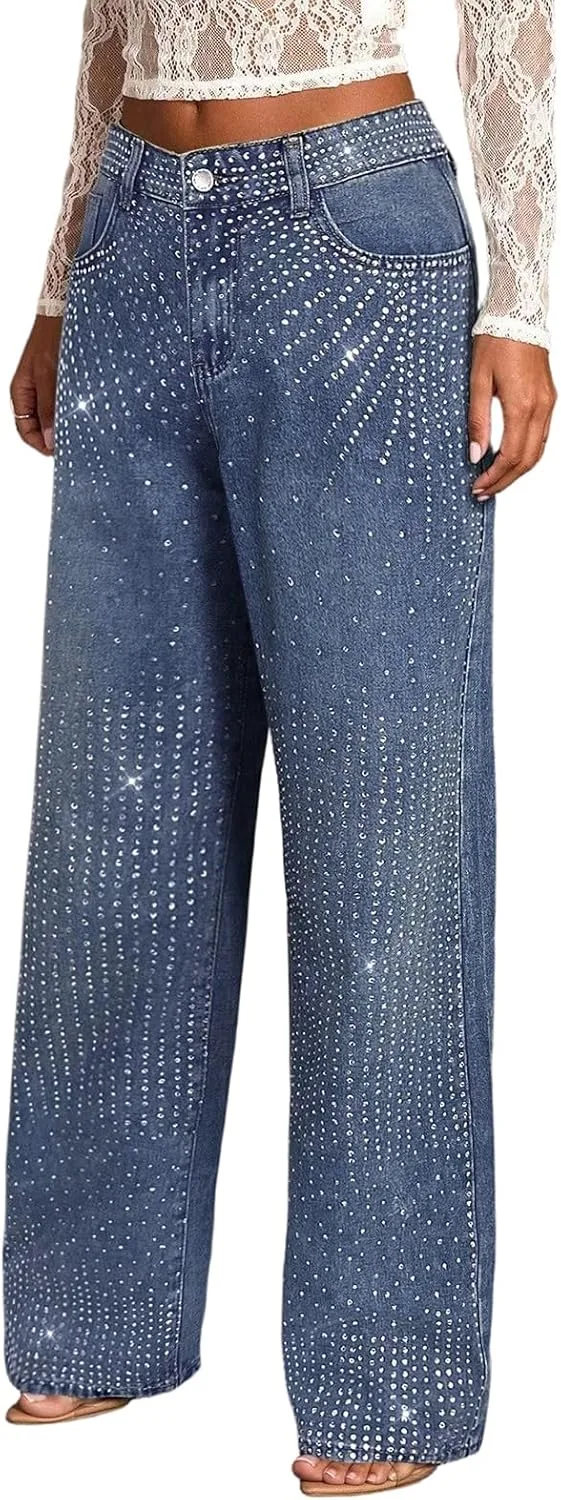 Джинсы Sparkling для женщин Mid Rise Wide Leg с пайетками
Джинсы Sparkling для женщин Mid Rise Wide Leg с пайетками