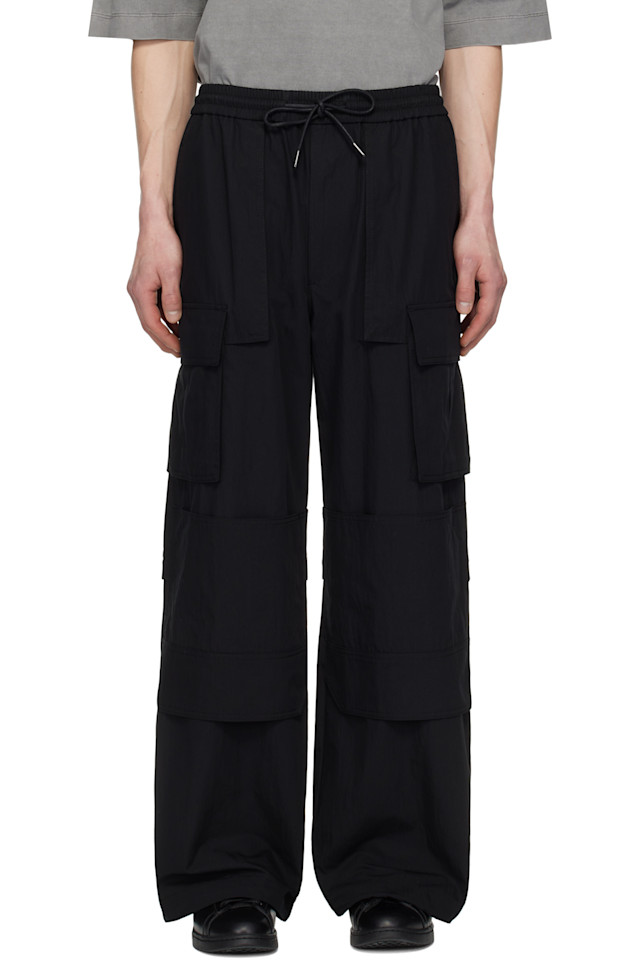 Хлопковые широкие рабочие штаны карго Juun.J, черный
Хлопковые широкие рабочие штаны карго Juun.J, черный