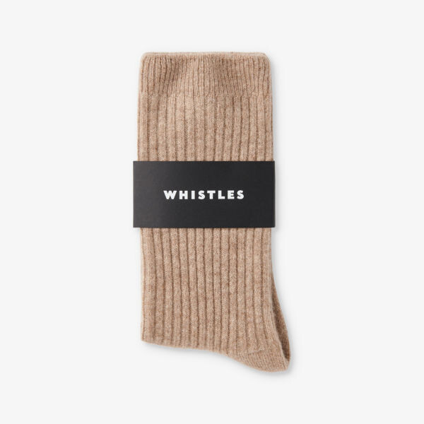 Кашемировые носки с рубчатой вязкой Whistles, бежевый
Кашемировые носки с рубчатой вязкой Whistles, бежевый