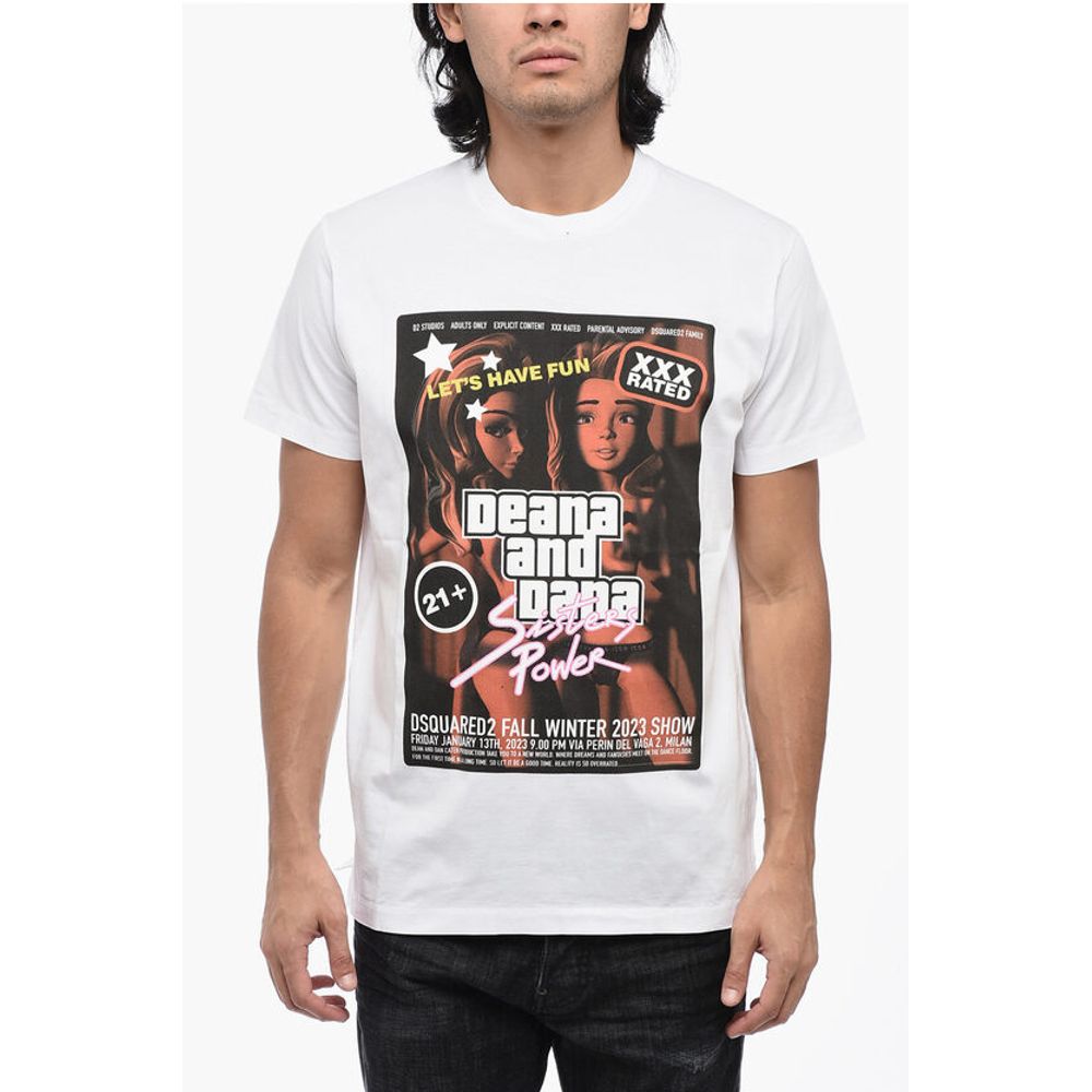 Футболка с круглым вырезом CIGARETTE FIT с принтом Dsquared2, White 
Футболка с круглым вырезом CIGARETTE FIT с принтом Dsquared2, White