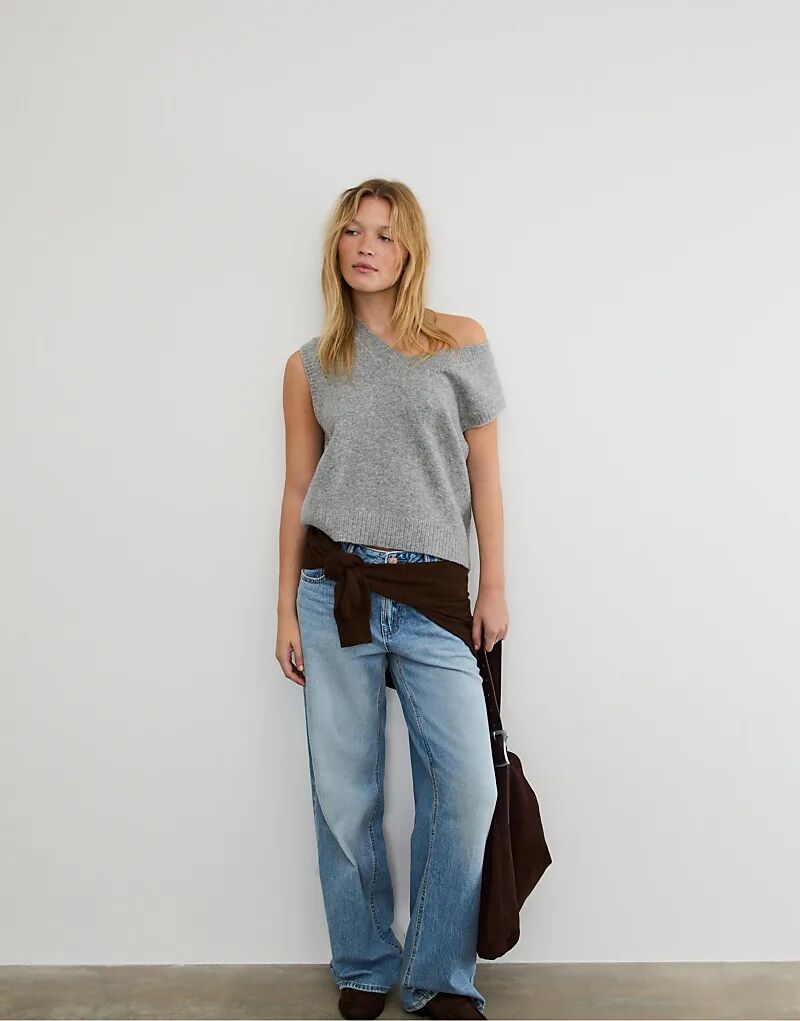 Жилет Stradivarius Soft с V-образным вырезом, серый меланж
Жилет Stradivarius Soft с V-образным вырезом, серый меланж