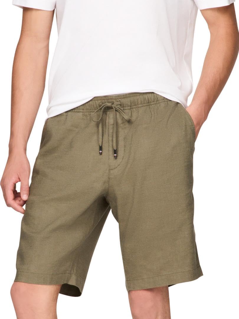 Мужские летние льняные шорты Tommy Hilfiger 10 дюймов свободного кроя, Army Green
Мужские летние льняные шорты Tommy Hilfiger 10 дюймов свободного кроя, Army Green