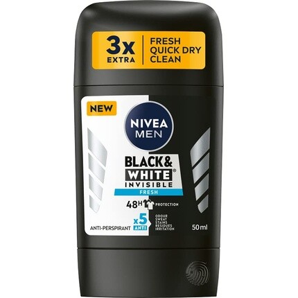 Стик-антиперспирант Black & White Fresh 50 мл, Nivea
Стик-антиперспирант Black & White Fresh 50 мл, Nivea