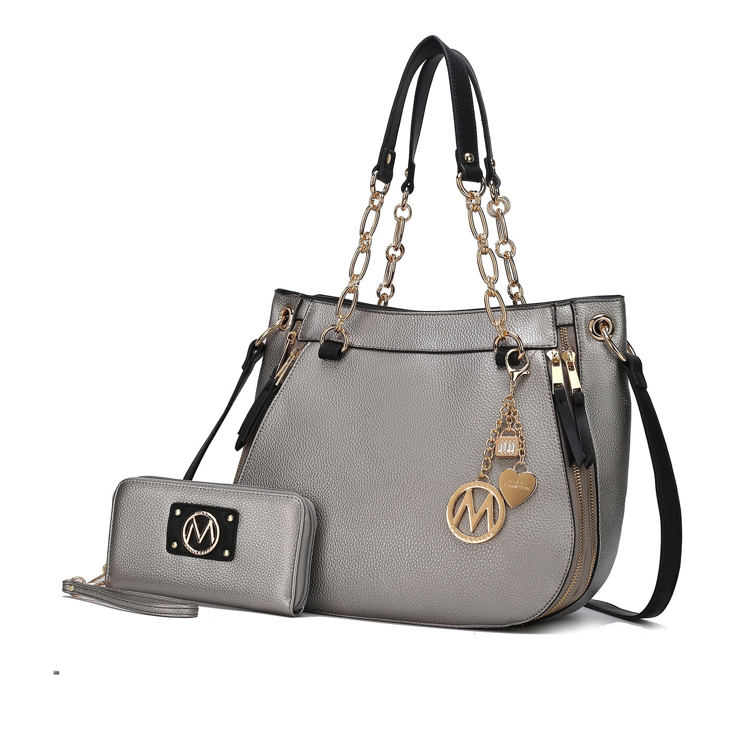 Комплект из женской сумки через плечо и кошелька Lina от Mia K MKF Collection By Mia K., цвет pewter
Комплект из женской сумки через плечо и кошелька Lina от Mia K MKF Collection By Mia K., цвет pewter