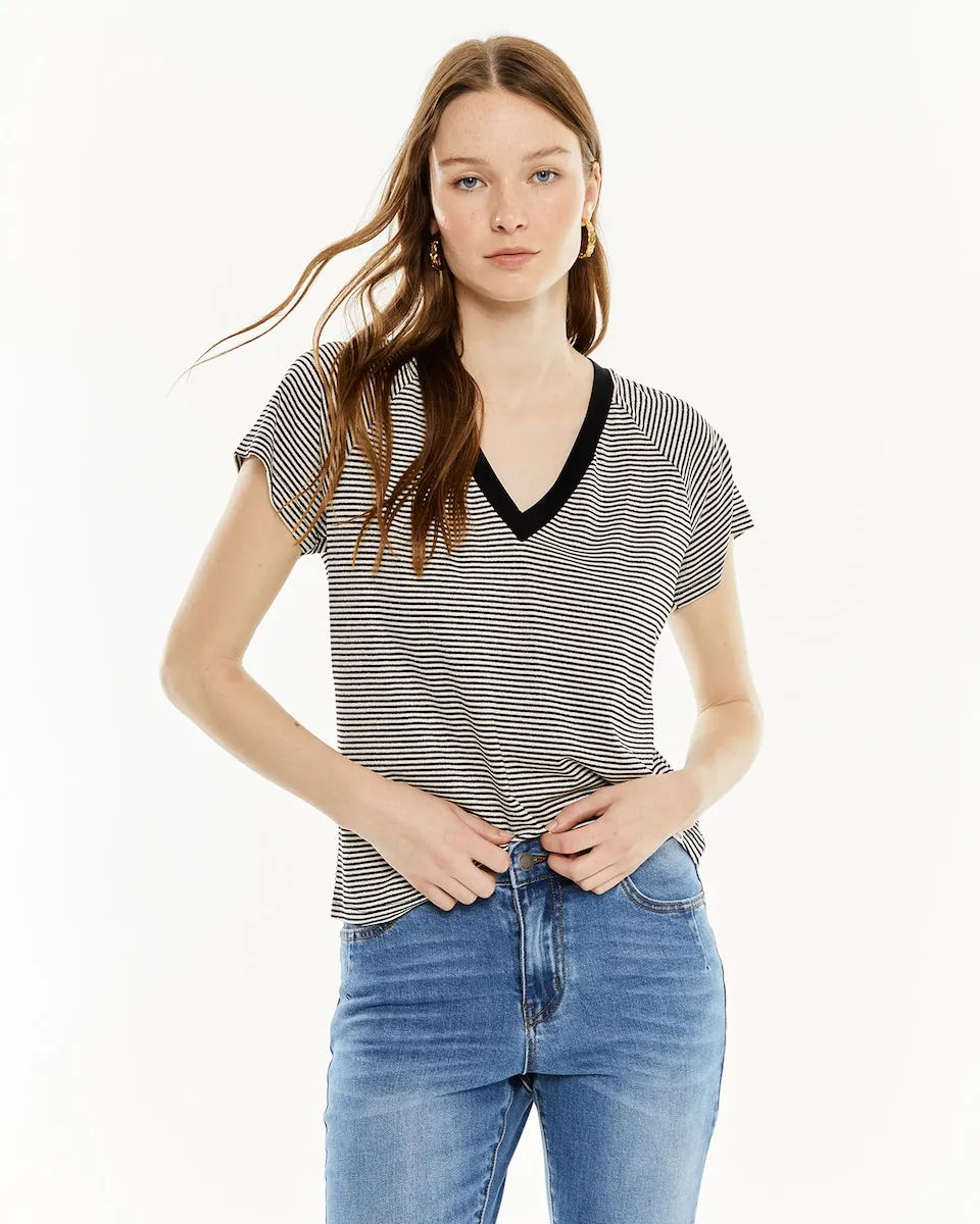 Женская футболка в полоску с рукавом реглан System Action, черный
Женская футболка в полоску с рукавом реглан System Action, черный