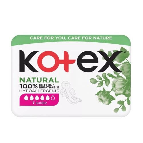 Супергигиенические прокладки, 7 шт. Kotex Natural
Супергигиенические прокладки, 7 шт. Kotex Natural