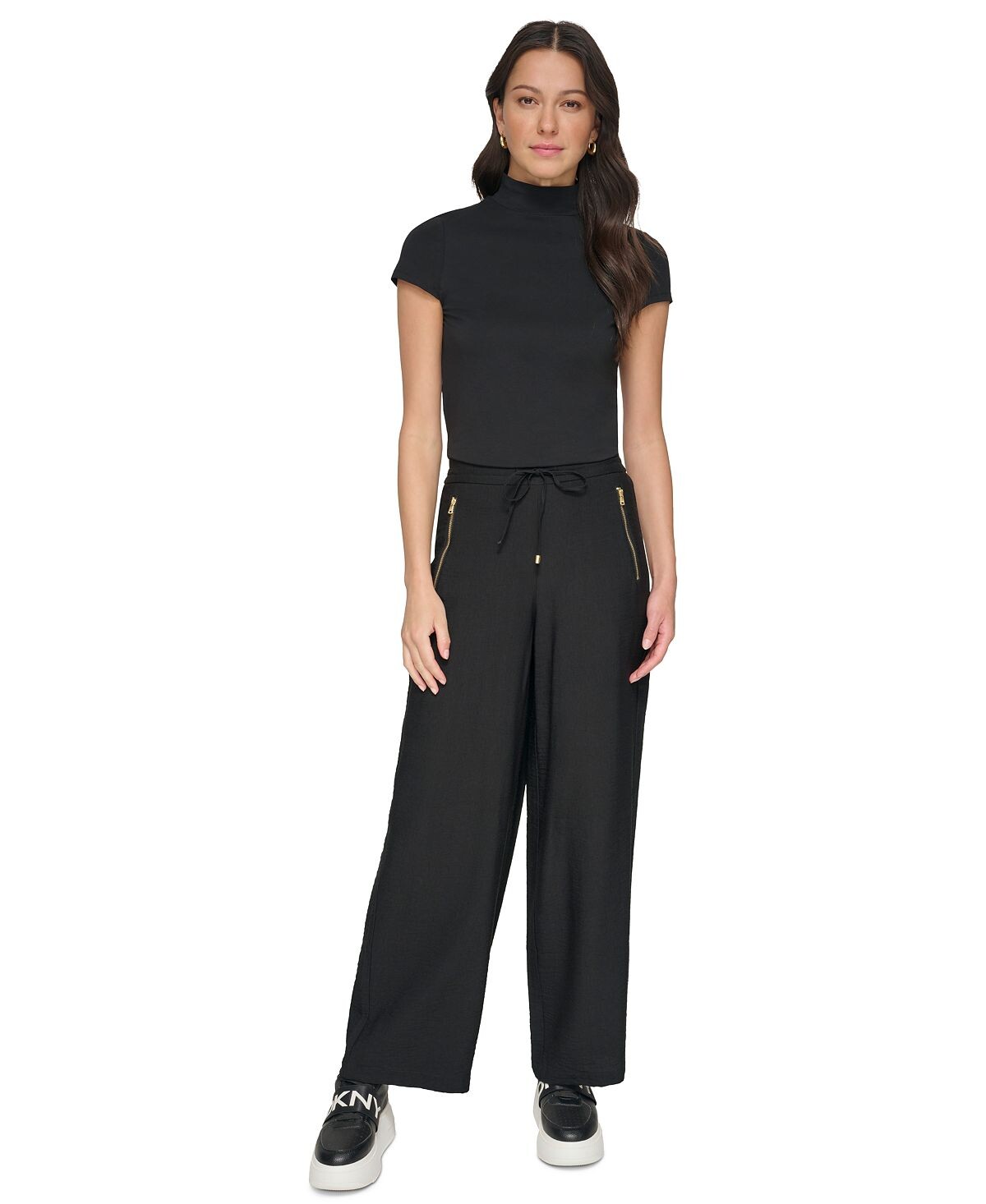 Женские брюки на шнурке без застежки DKNY, черный
Женские брюки на шнурке без застежки DKNY, черный