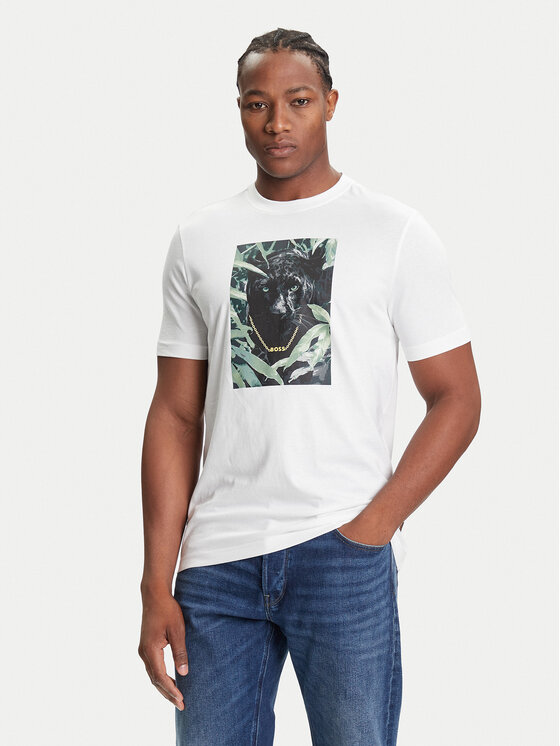 Футболка regular fit Te_Animali 50546362 Boss, белый 
Футболка regular fit Te_Animali 50546362 Boss, белый