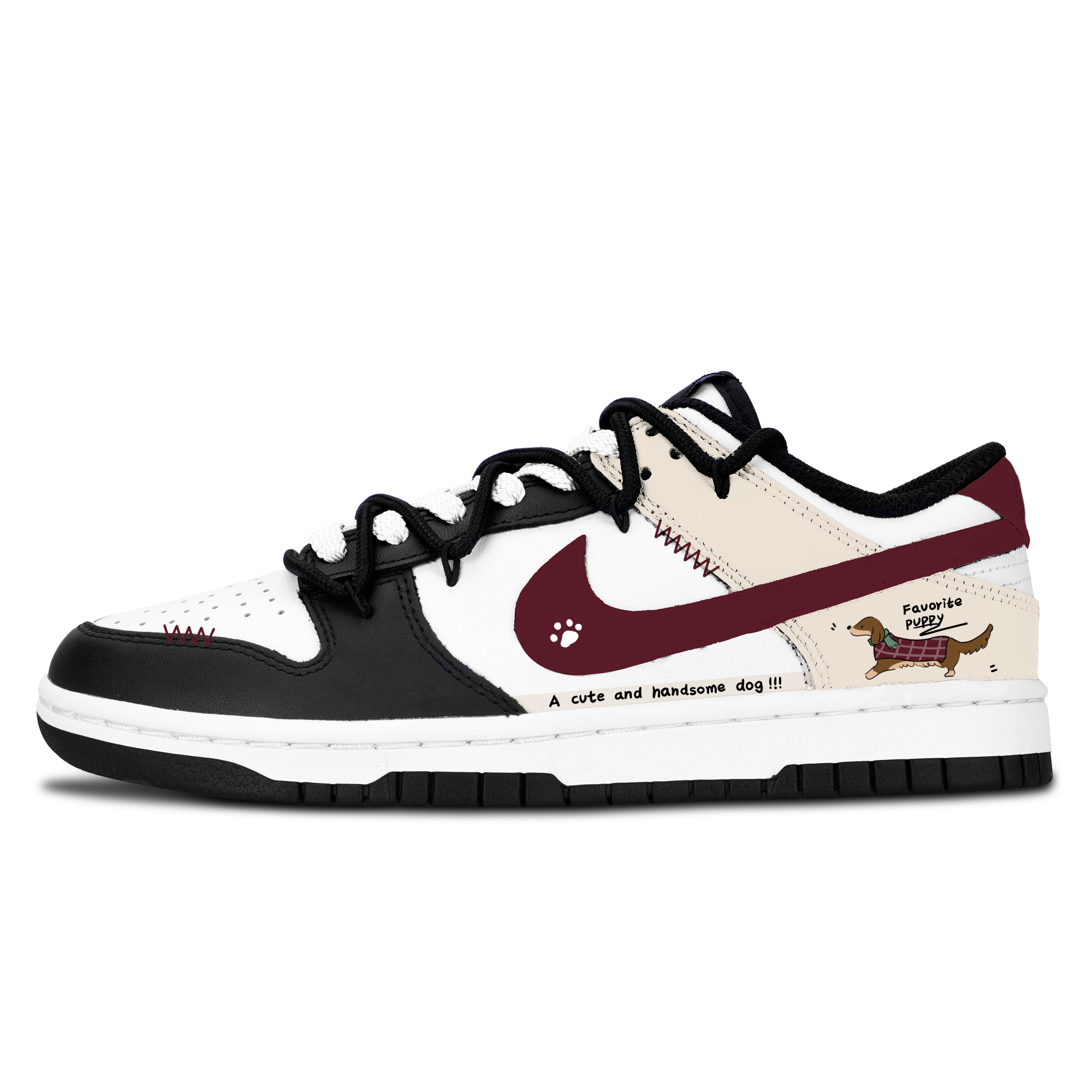 Nike Детские низкие кроссовки для скейтбординга Dunk Black White с подвеской в виде собачьего отпечатка Нескользящая и износостойкая кожа
Nike Детские низкие кроссовки для скейтбординга Dunk Black White с подвеской в виде собачьего отпечатка Нескользящая и износостойкая кожа