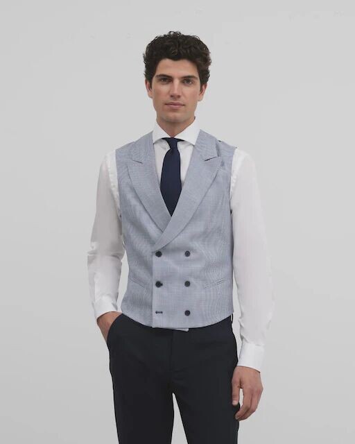 Классический мужской церемониальный костюм-жилет с узором «гусиные лапки» Silbon, синий
Классический мужской церемониальный костюм-жилет с узором «гусиные лапки» Silbon, синий