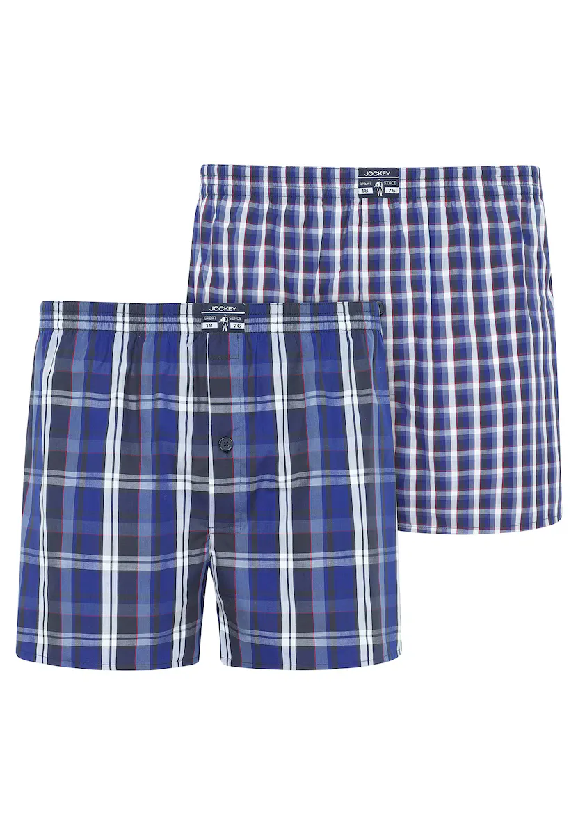 Набор из двух мужских трикотажных боксеров средней посадки с пуговицами Jockey, темно-синий
Набор из двух мужских трикотажных боксеров средней посадки с пуговицами Jockey, темно-синий