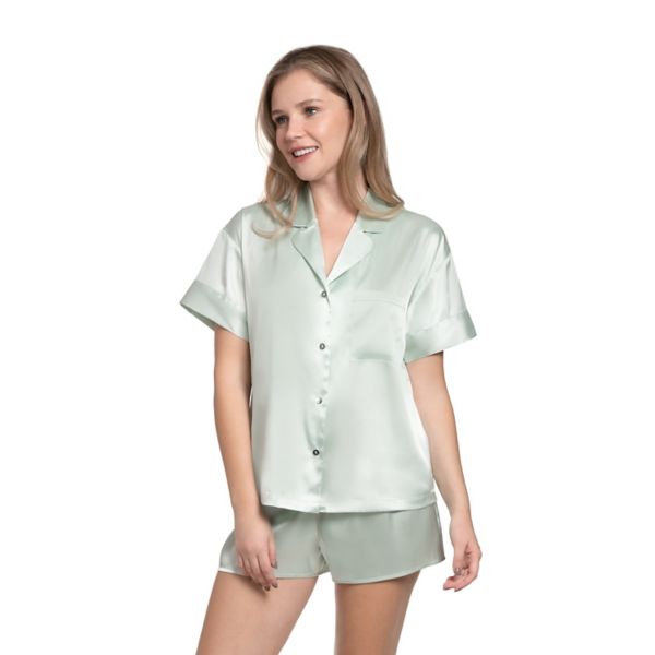 Женский комплект пижамы с коротким рукавом и шортами из гладкого атласа Lilac+London, цвет lt green
Женский комплект пижамы с коротким рукавом и шортами из гладкого атласа Lilac+London, цвет lt green