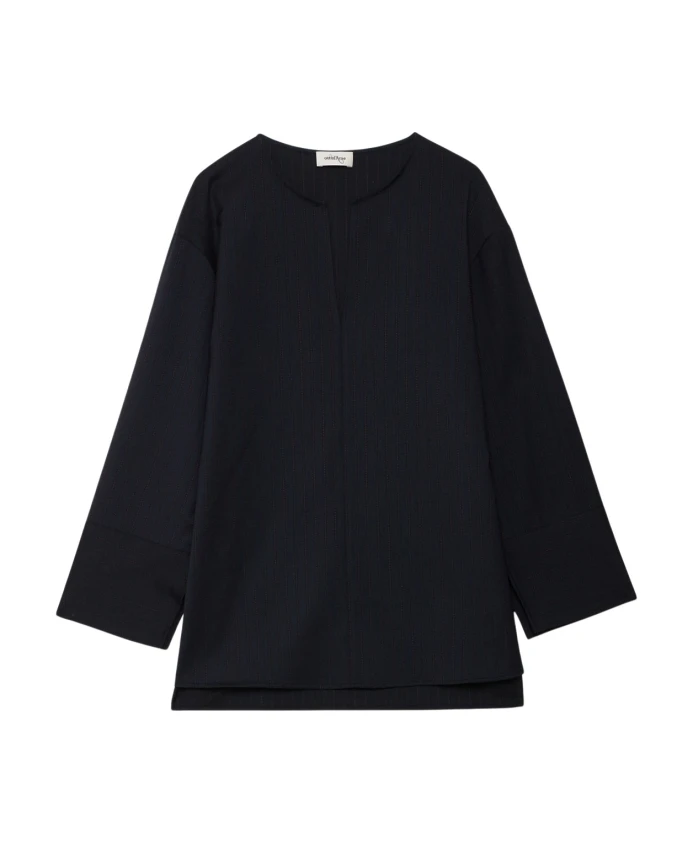 Красная шерстяная блузка в тонкую полоску Ottod'Ame, синий
Красная шерстяная блузка в тонкую полоску Ottod'Ame, синий