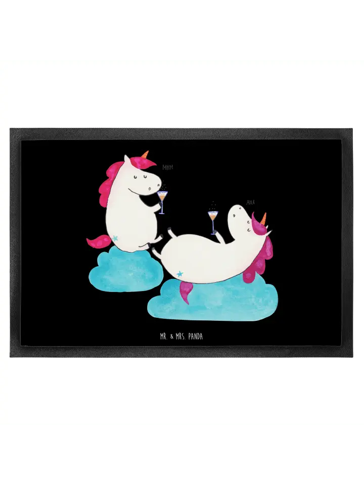 Коврик для ног Mr. & Mrs. Panda, черный 
Коврик для ног Mr. & Mrs. Panda, черный