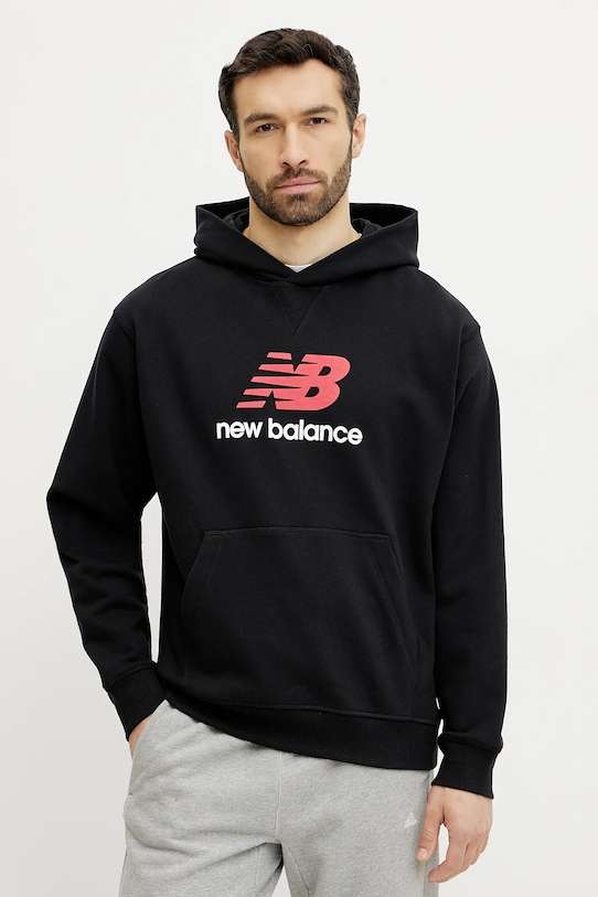 Хлопковая толстовка New Balance, черный
Хлопковая толстовка New Balance, черный