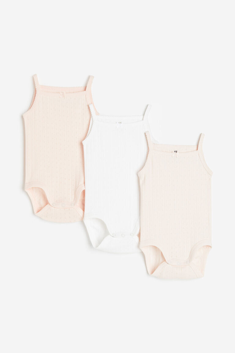 Три пары боди без рукавов H&M, розовый
Три пары боди без рукавов H&M, розовый