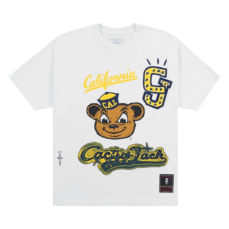 Футболка Cactus Jack By Travis Scott Cactus Jack by Travis Scott x Mitchell & Ness University Of California, Berkeley Handdrawn Tee, белый 
Футболка Cactus Jack By Travis Scott Cactus Jack by Travis Scott x Mitchell & Ness University Of California, Berkeley Handdrawn Tee, белый