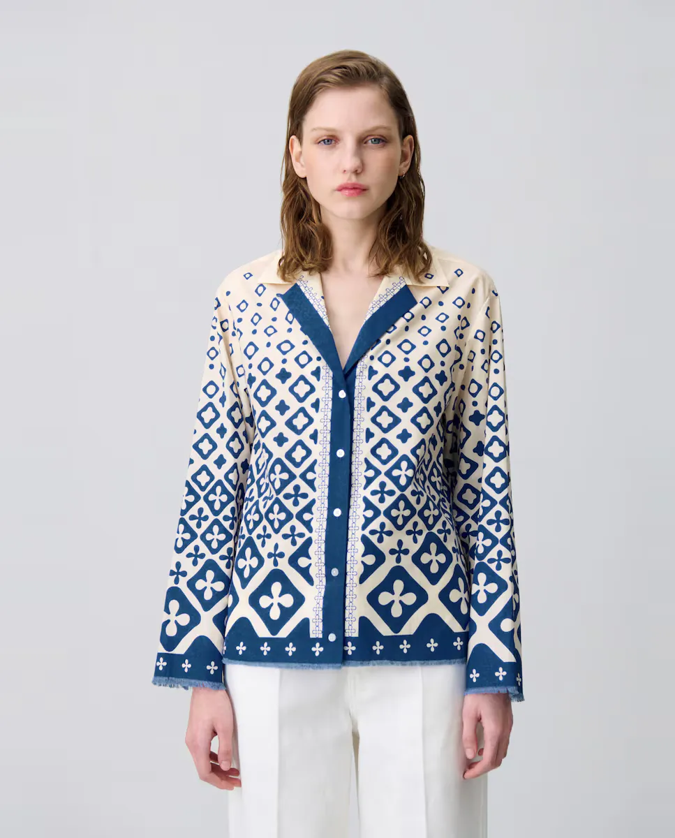 Женская струящаяся рубашка с принтом Claudie Pierlot, синий
Женская струящаяся рубашка с принтом Claudie Pierlot, синий