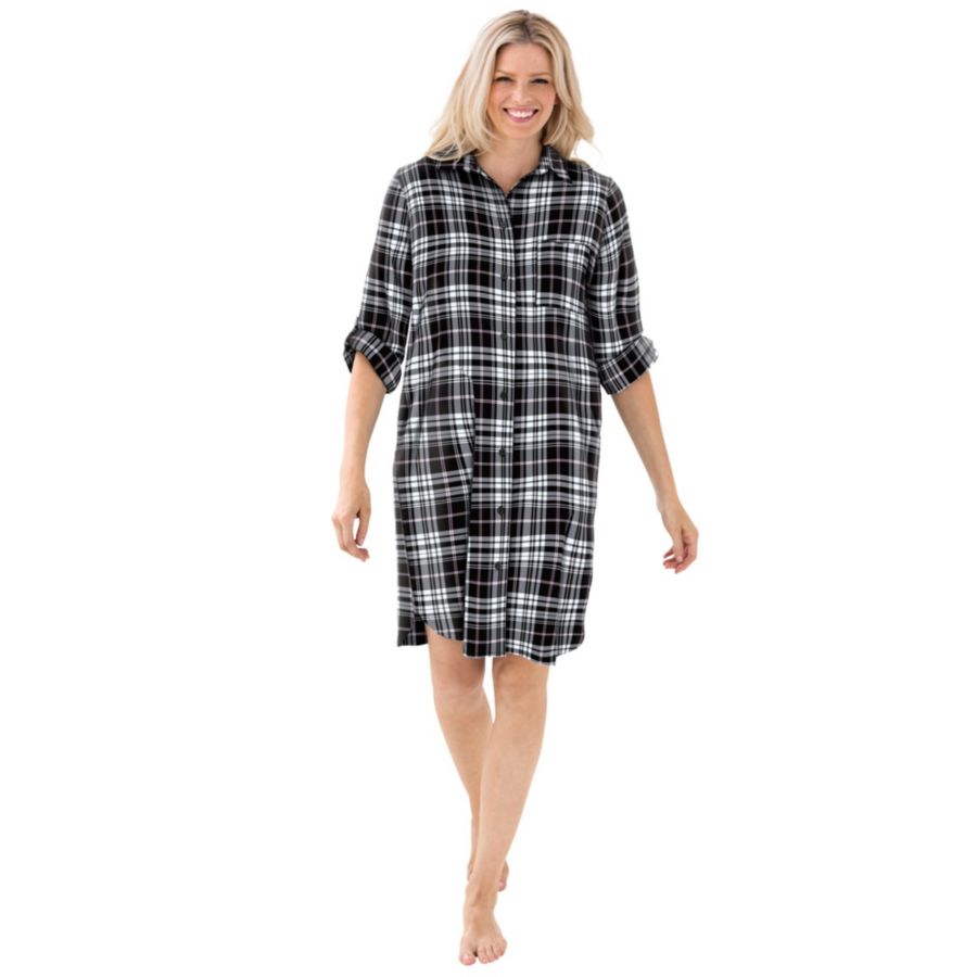 Плиточная рубашка из клетчатой фланели больших размеров на пуговицах Dreams & Co, Black plaid
Плиточная рубашка из клетчатой фланели больших размеров на пуговицах Dreams & Co, Black plaid