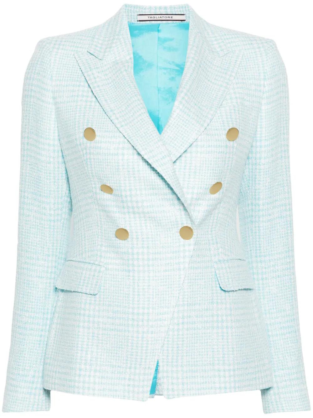 Двубортный твидовый блейзер Tagliatore, синий
Двубортный твидовый блейзер Tagliatore, синий