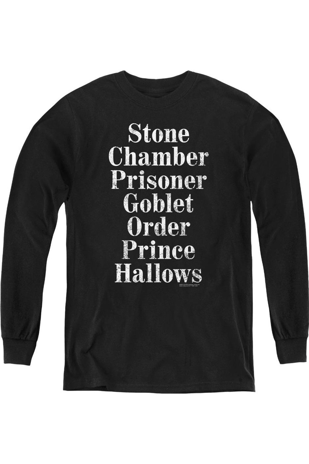 Футболка с длинным рукавом для подростков с названиями книг о Гарри Поттере Gildan, черный
Футболка с длинным рукавом для подростков с названиями книг о Гарри Поттере Gildan, черный