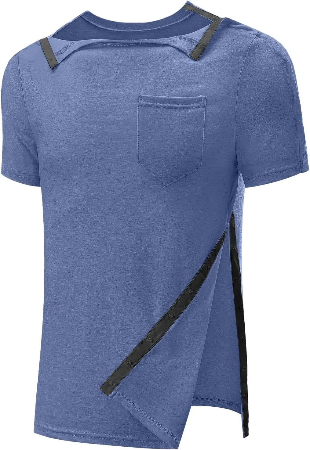 Мужская рубашка с коротким рукавом и карманом для доступа к порту
Мужская рубашка с коротким рукавом и карманом для доступа к порту