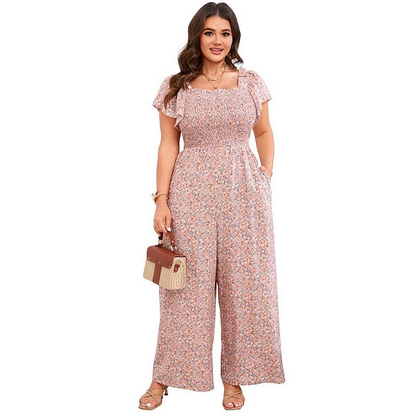 Женский комбинезон с рукавами-рюшами и плиссированными широкими брючинами Boddysize, Pink
Женский комбинезон с рукавами-рюшами и плиссированными широкими брючинами Boddysize, Pink