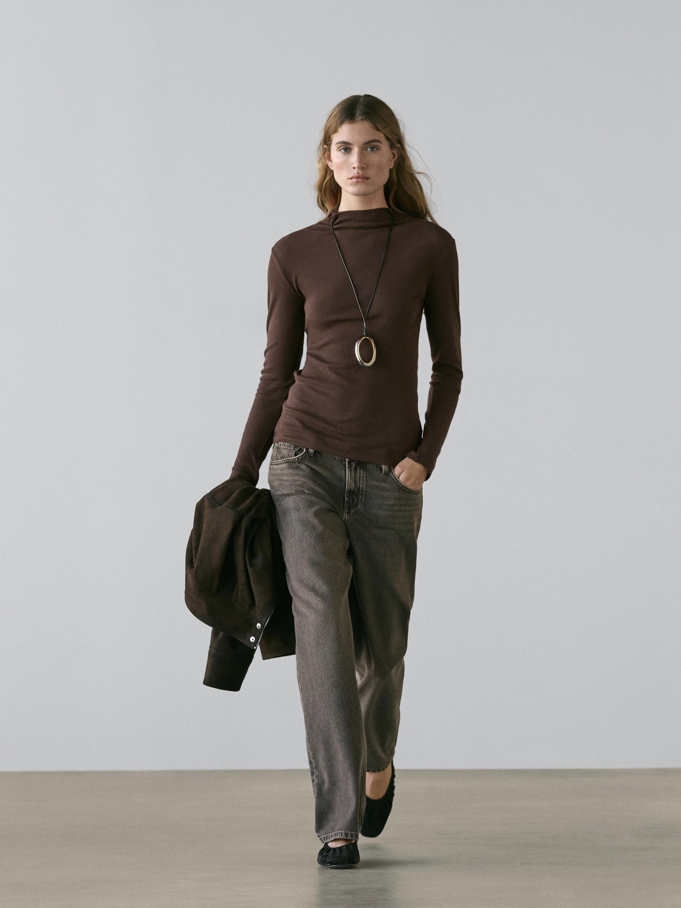Ребристая хлопковая футболка с длинным рукавом Massimo Dutti, brown, Коричневый, Ребристая хлопковая футболка с длинным рукавом Massimo Dutti, brown
Ребристая хлопковая футболка с длинным рукавом Massimo Dutti, brown, Коричневый, Ребристая хлопковая футболка с длинным рукавом Massimo Dutti, brown
