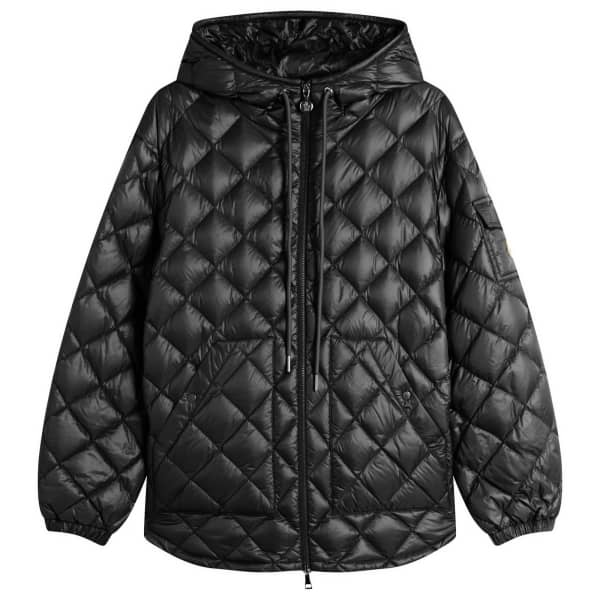 Блестящая стеганая куртка с капюшоном Moncler, черный
Блестящая стеганая куртка с капюшоном Moncler, черный